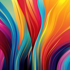 Vibrant abstract background design with bright colors, intricate texture, geometric shapes. Mixture of bold shapes, shimmering elements, creating dynamic, eye-catching visual. Suitable for modern