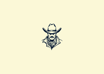 Vector illustration of Cowboy Logo Design