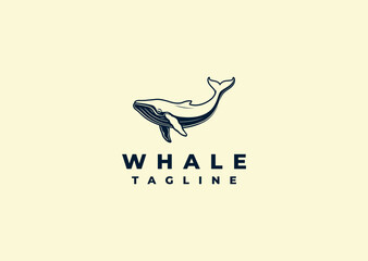 Vector illustration of Whale Logo Design