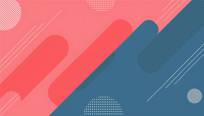 青と赤のポップな幾何学模様の抽象的背景