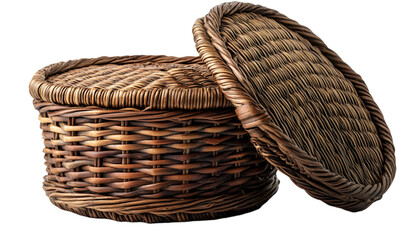 Obraz premium a wicker basket with lid
