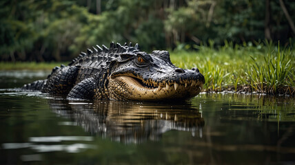 Obraz premium a large and imposing alligator