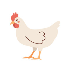 Illustration of a cute chicken on a white background