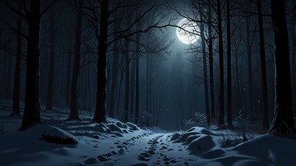 Naklejka premium Realistic landscape atmosphere in the forest with tall trees in it