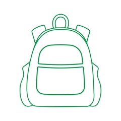 Backpack clip art design on plain white transparent isolated background for card, shirt, hoodie, sweatshirt, apparel, tag, mug, icon, poster or badge