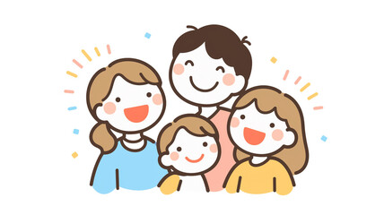 【透過】背景が透明の家族のアイコン素材。カラフルでポップ,ファミリー,かわいい,シンプル,