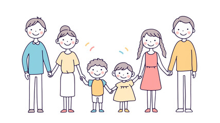 【透過】背景が透明の家族のアイコン素材。カラフルでポップ,ファミリー,かわいい,シンプル,