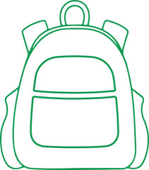 Backpack clip art design on plain white transparent isolated background for card, shirt, hoodie, sweatshirt, apparel, tag, mug, icon, poster or badge