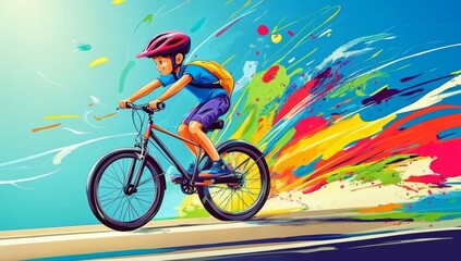 Fototapeta premium The cartoonish scene captures the essence of childhood adventure.