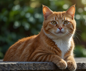 Fototapeta premium orange cat on blurry background
