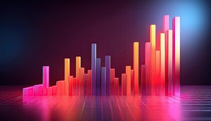 a simple bar graph that is rising and represents financial prosperity.