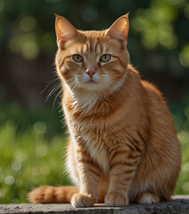 Obraz premium orange cat on blurry background