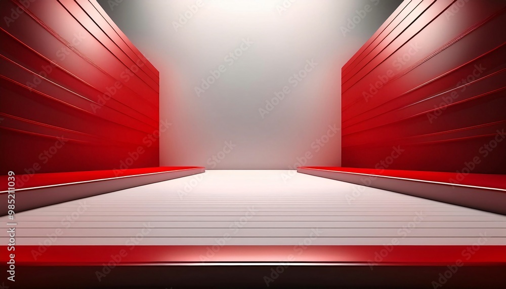 Poster Empty room platform minimalist background for product presentation and object display. 3d rendering