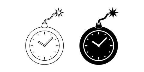 time bomb icon set isolated on white background