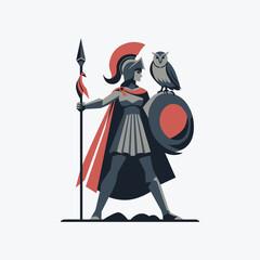 Gallant Athena Standing Proud Illustration