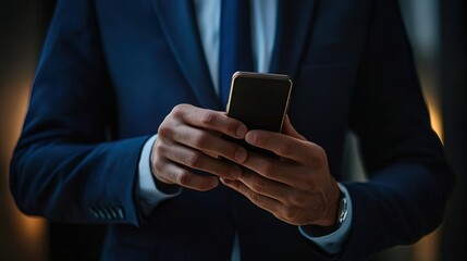 Close-up of a Man's Hands Holding a Smartphone