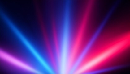 Fototapeta premium Ultraviolet background. Defocused neon light. UV led rays. Blur pink purple blue color gradient smooth glow beam pattern on dark abstract mask layer.