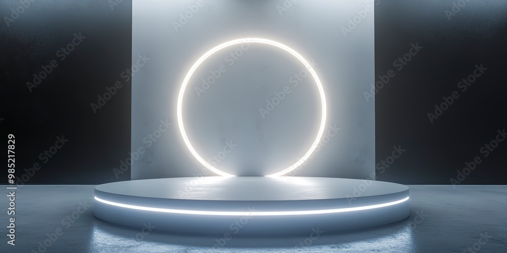 Aufkleber podium background 3d light tech stage future platform game abstract. podium 3d background technology