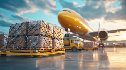 Customs agents examining cargo at an airport terminal
