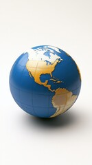 Obraz premium A globe depicting the Americas and surrounding oceans in a simple design.