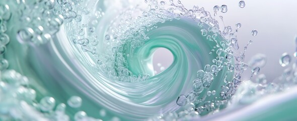 Gentle Spiral Wave with Pastel Bubbles