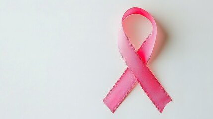Pink Ribbon on White Background