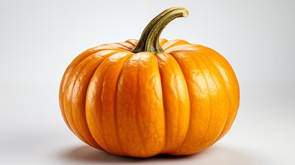 Obraz premium Big orange ripe pumpkin isolated on white background, top view