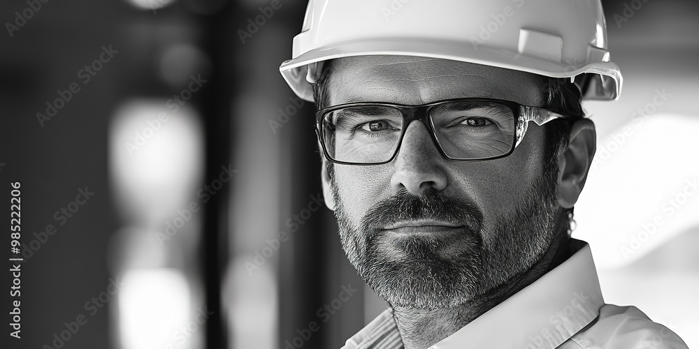 Poster Civil engineer in a hardhat 