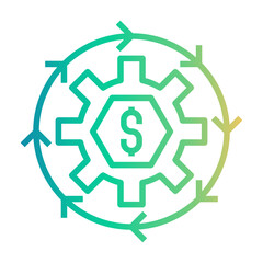 business cycle Line Gradient Icon