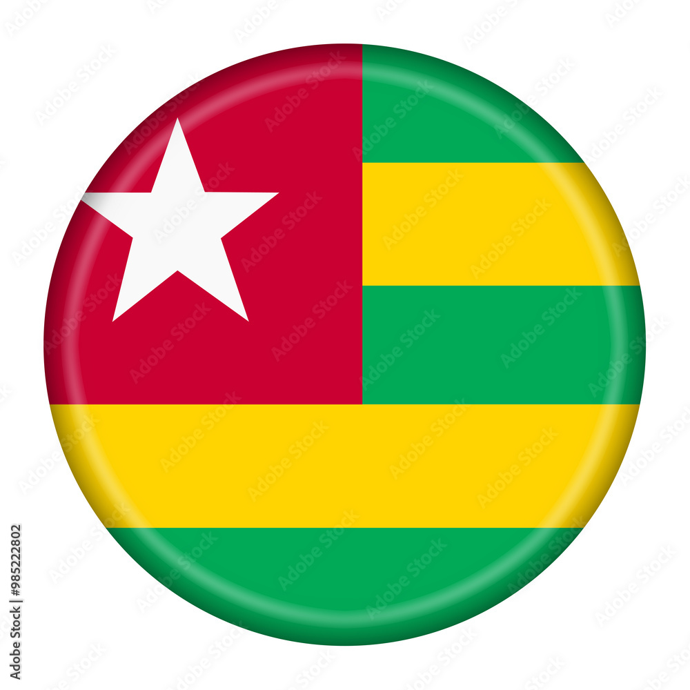 Poster a togo flag button illustration with clipping path