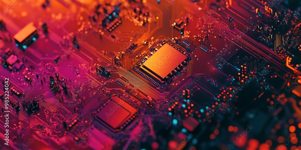 Poster an abstract technology background is a work of art that celebrates the beauty and complexity of tech