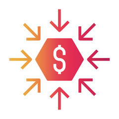 bottom line value Gradient icon