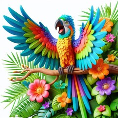 Fototapeta premium 3D lachender Papagei