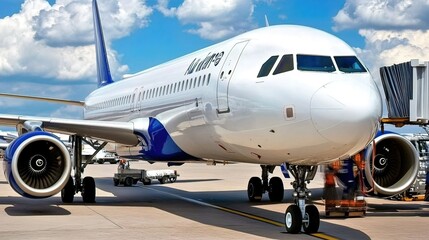 Airbus A320-200 at the Airport Gate
