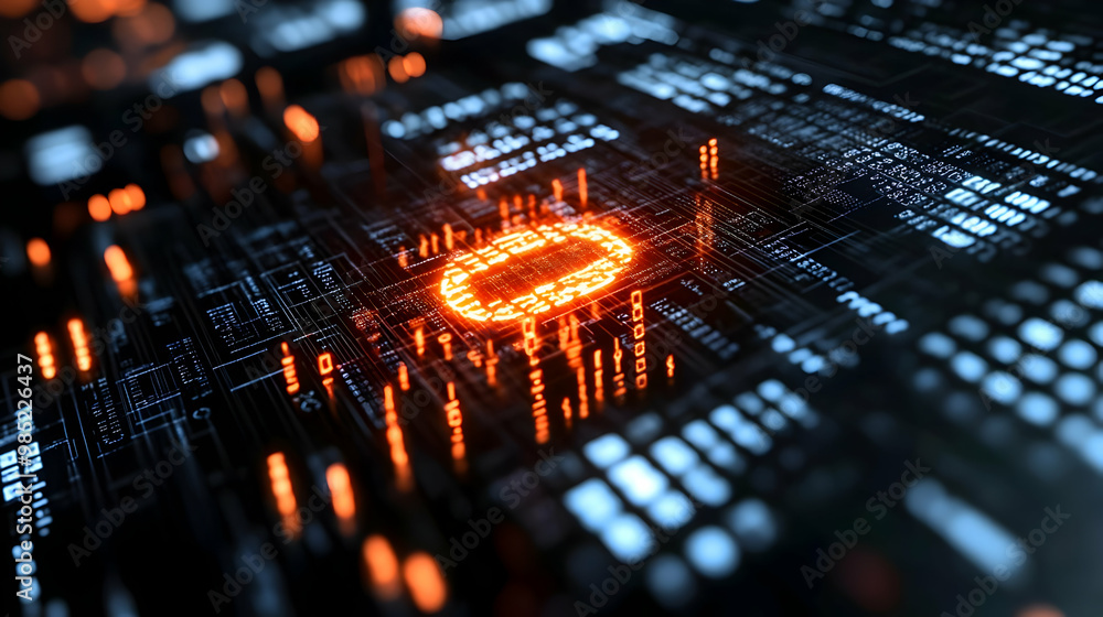 Poster circuit board abstract background - 3d render