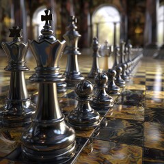Giant Chess Board Close up 
