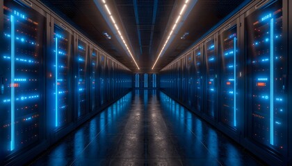Fototapeta premium Server racks in server room data center.