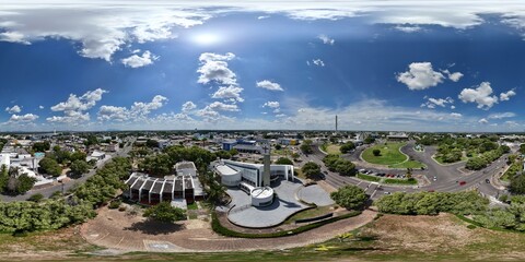360 aerial photo taken with drone of Roman Catholic Diocese of Roraima in Boa Vista, Roraima, Brazil