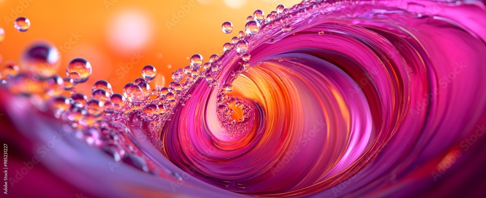 Poster dynamic fuchsia spiral with glossy motion
