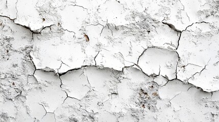 Fototapeta premium Cracked White Plaster Wall Texture