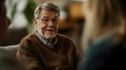 Fototapeta premium Smiling Senior Man Wearing Glasses - Photo