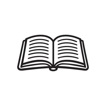 recommend clip art: Open book with readable text icon on white background.