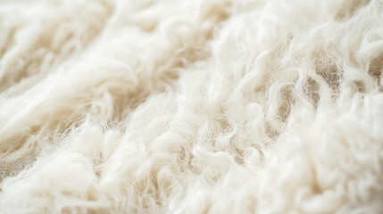 close-up of wool with a fluffy texture, the focus is on the intricate fibers, highlighting its warmth and comfort
