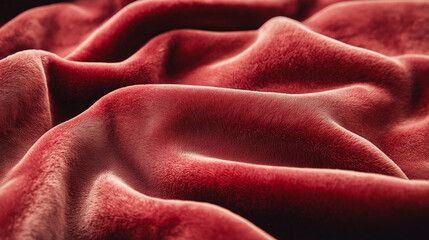 Obraz premium close-up of velvet showcasing its plush texture, the image should fill the frame, emphasizing the rich color and softness, ideal for luxury or fashion publications