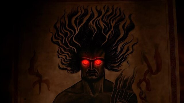 CrnoBog or Dark God is the Slavic god of darkness and the ruler of the world of the dead. His underground realm is black and dark