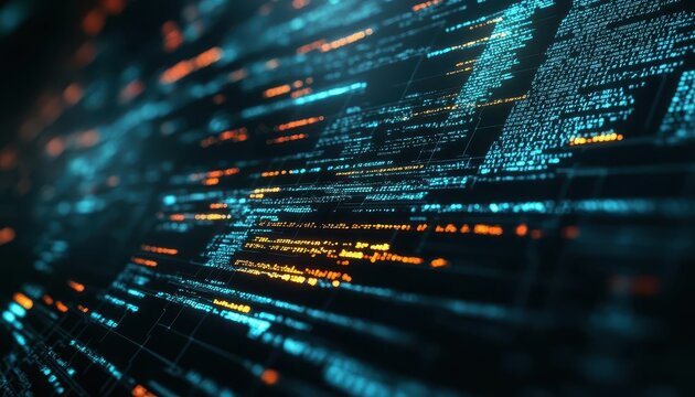 Software coding with lines of code displayed on screens, tech-savvy style, sharp focus, high detail, bright lighting
