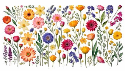  wide border illustration flowers watercolor colorful watercolor painting illustration colourful flower floral flower wide border generative ai watercolor painting illustration colourful flower