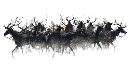 Dark Fantasy Black Stag Herd   Mystical  Supernatural   Fierce   Scary   Evil   Magic   My