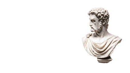 Obraz premium Ancient roman marble bust sculpture transparent background