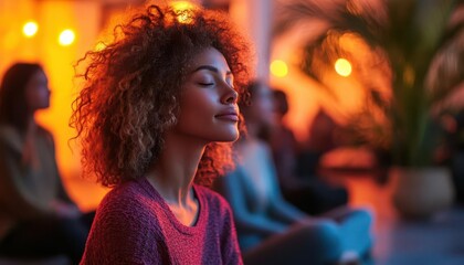 Fototapeta premium Wellness community with people participating in group activities, supportive style, sharp focus, bright lighting, vibrant colors
